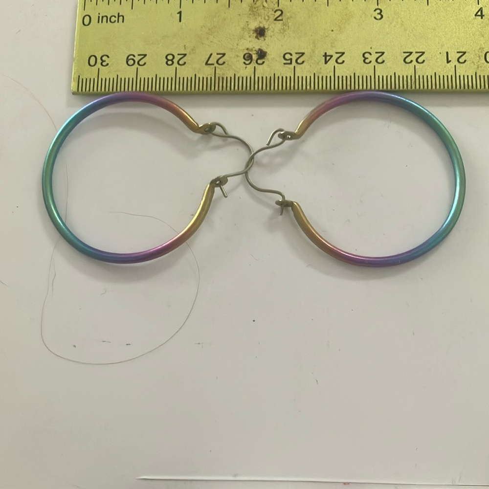 Tie dyed looking hoop earrings